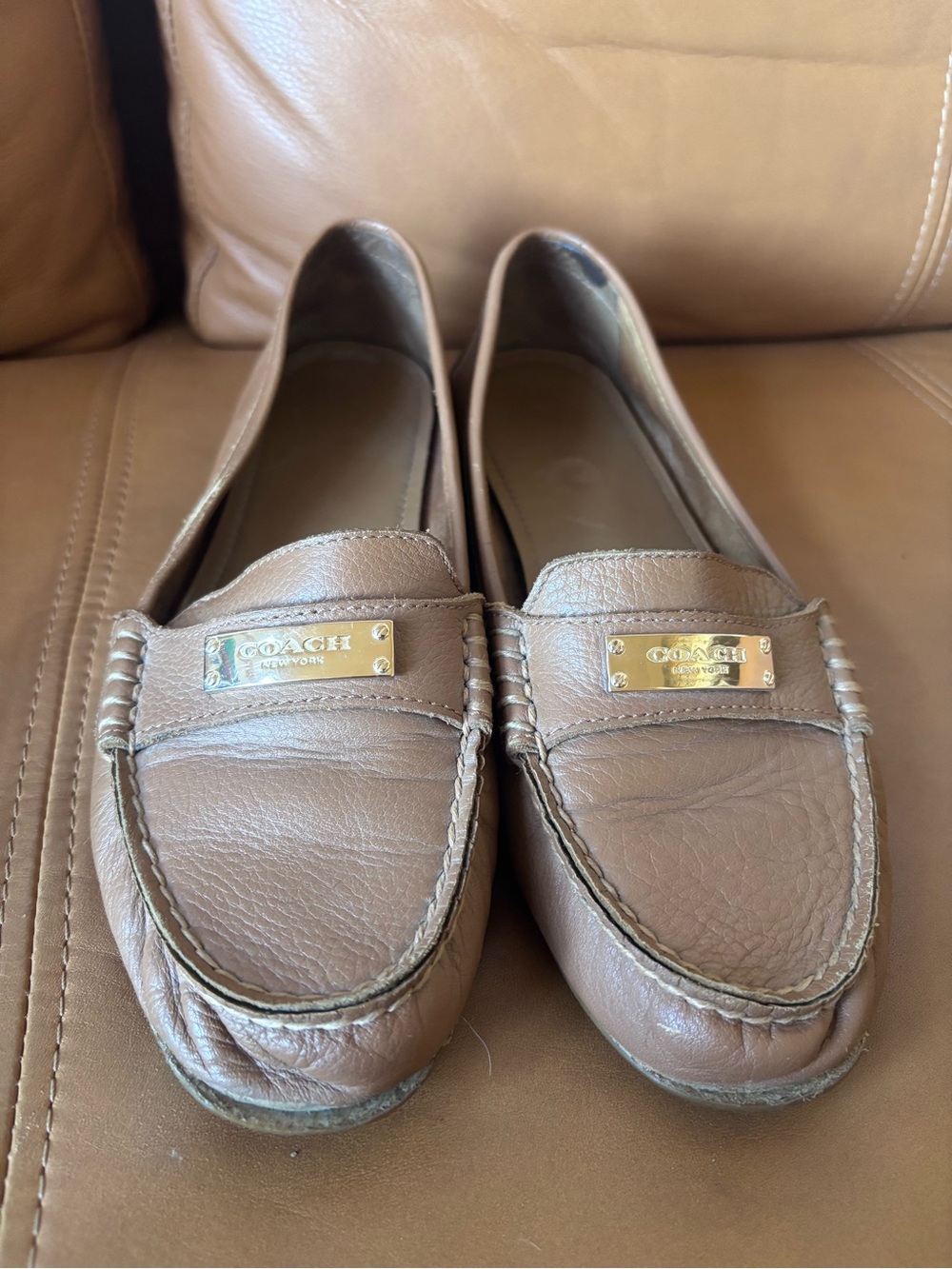 Coach Frederica Brown Leather Loafer